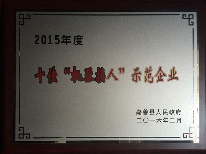 十佳機器(qi)換人示範企業(yè)